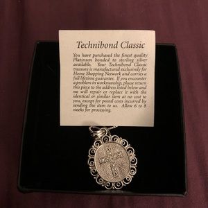 Technibond silver cross necklace